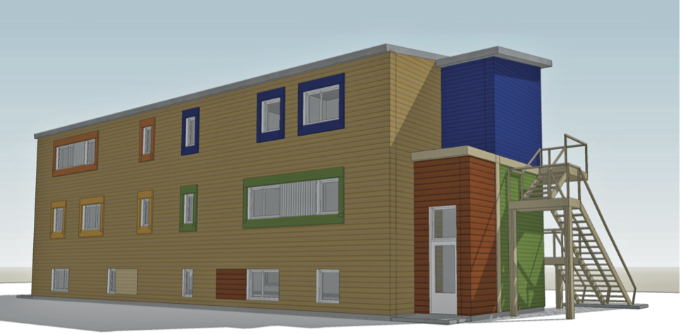 The Healthy Homes in Nunatsiavut Project prototype dwelling, Nain, Labrador.  (Photo: FGMDA Architectes)