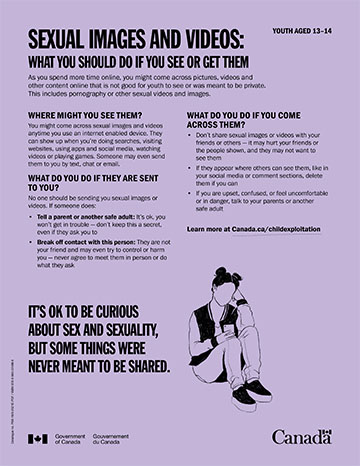 Fact Sheet - Sexual images and videos: what you should do if you see or get them (For youth aged 13–14)