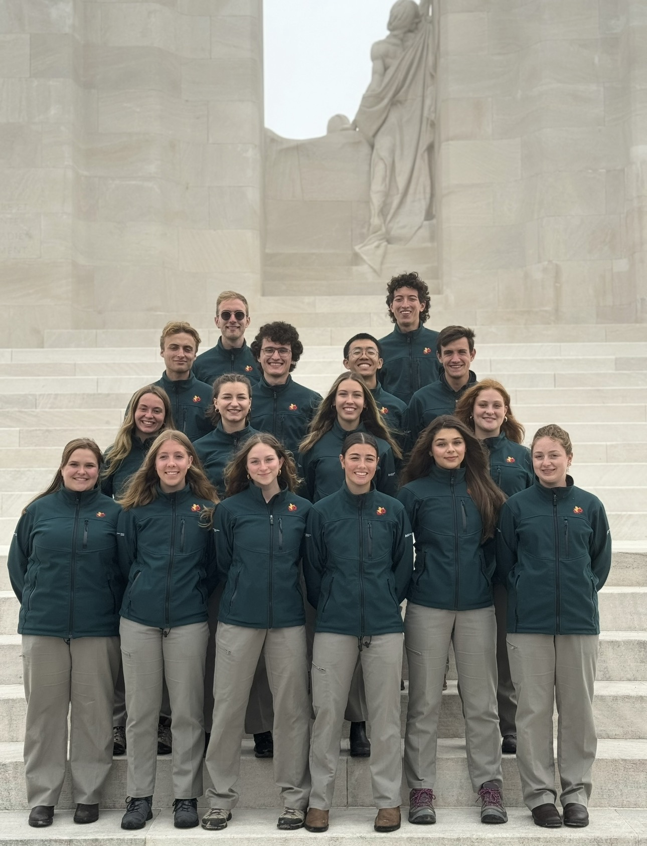 Canadian National Vimy Memorial with student guides, Summer 2024