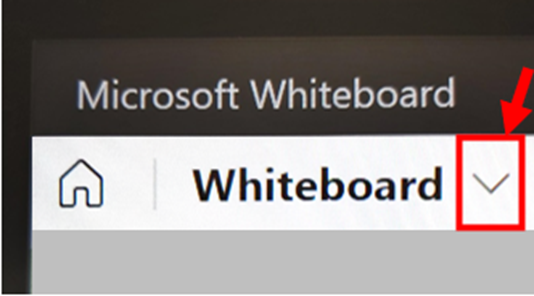 Arrow to select to rename your whiteboard