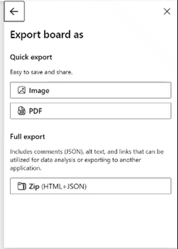 "Export" menu