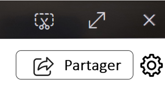 Bouton « Partager » de l'application Tableau blanc