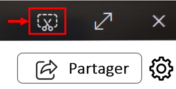 Bouton de capture d'écran sur l'application Tableau blanc