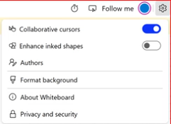 Screenshot of the settings menu