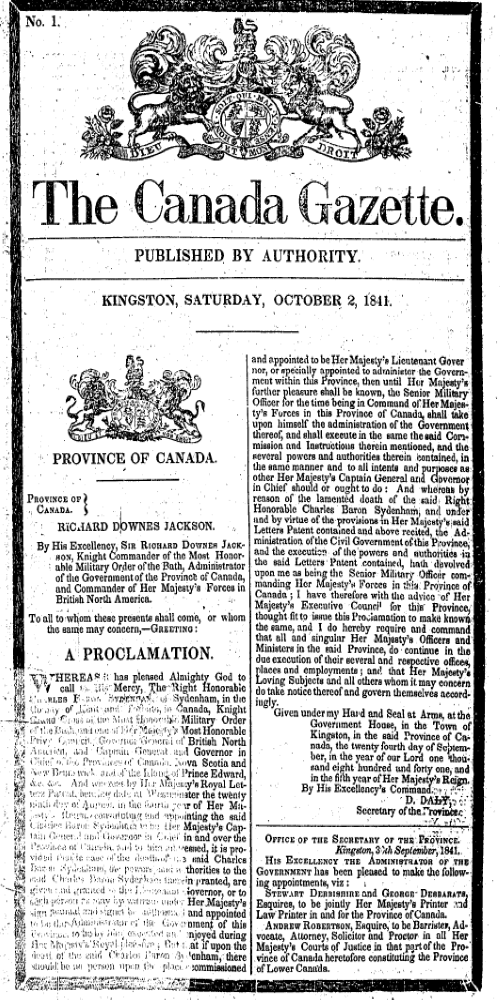 The Canada Gazette celebrates its 180th birthday Public Services and