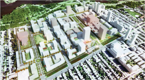 Aerial view of Tunney’s Pasture from Tunney’s Pasture Master Plan