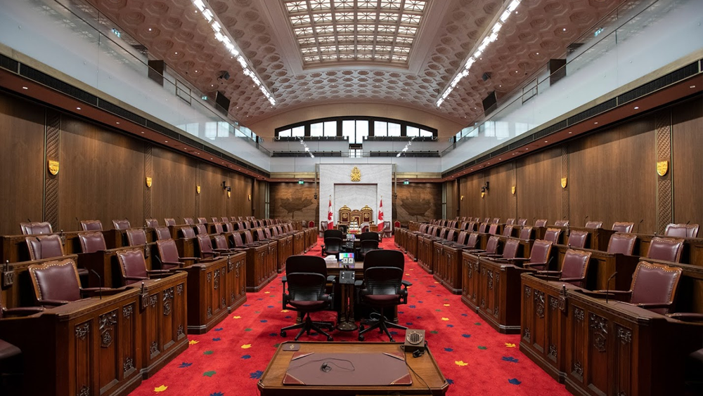 Enlarged image of the interim Senate Chamber in the Senate of Canada Building