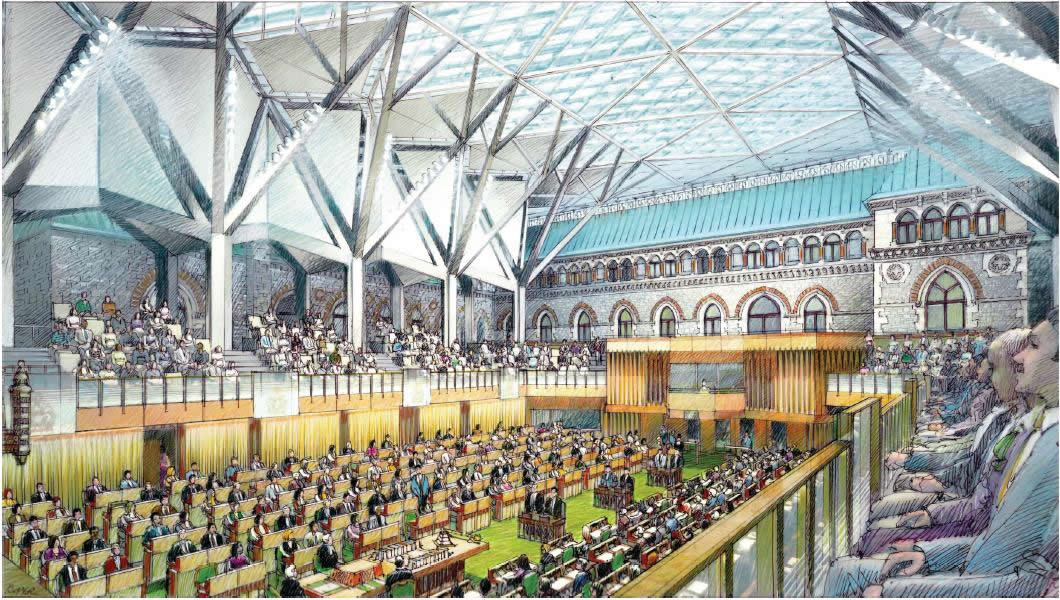 View enlarged image of an artist's rendering of the House of Commons Chamber