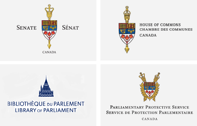 Les armoiries des partenaires parlementaires.