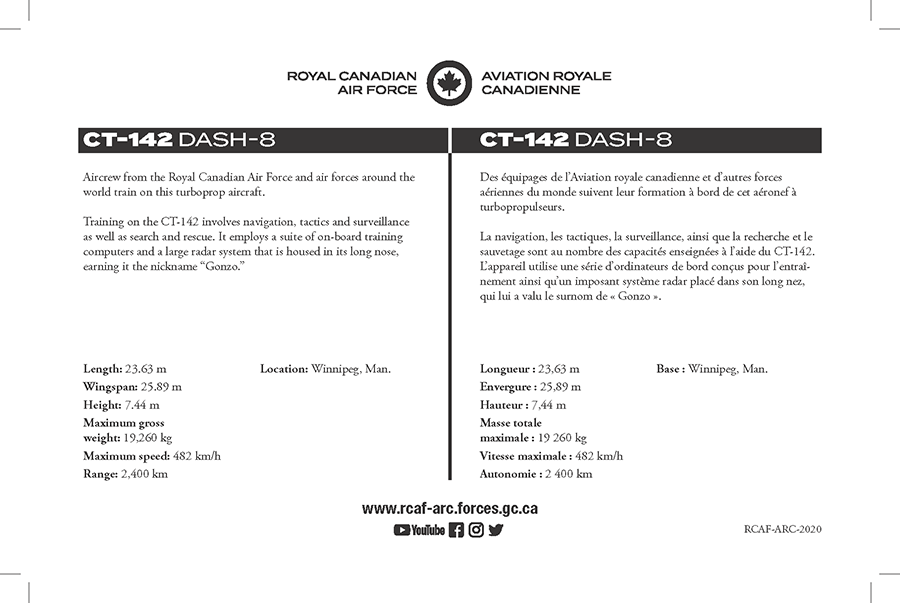 CT-142 Dash-8 fact sheet details