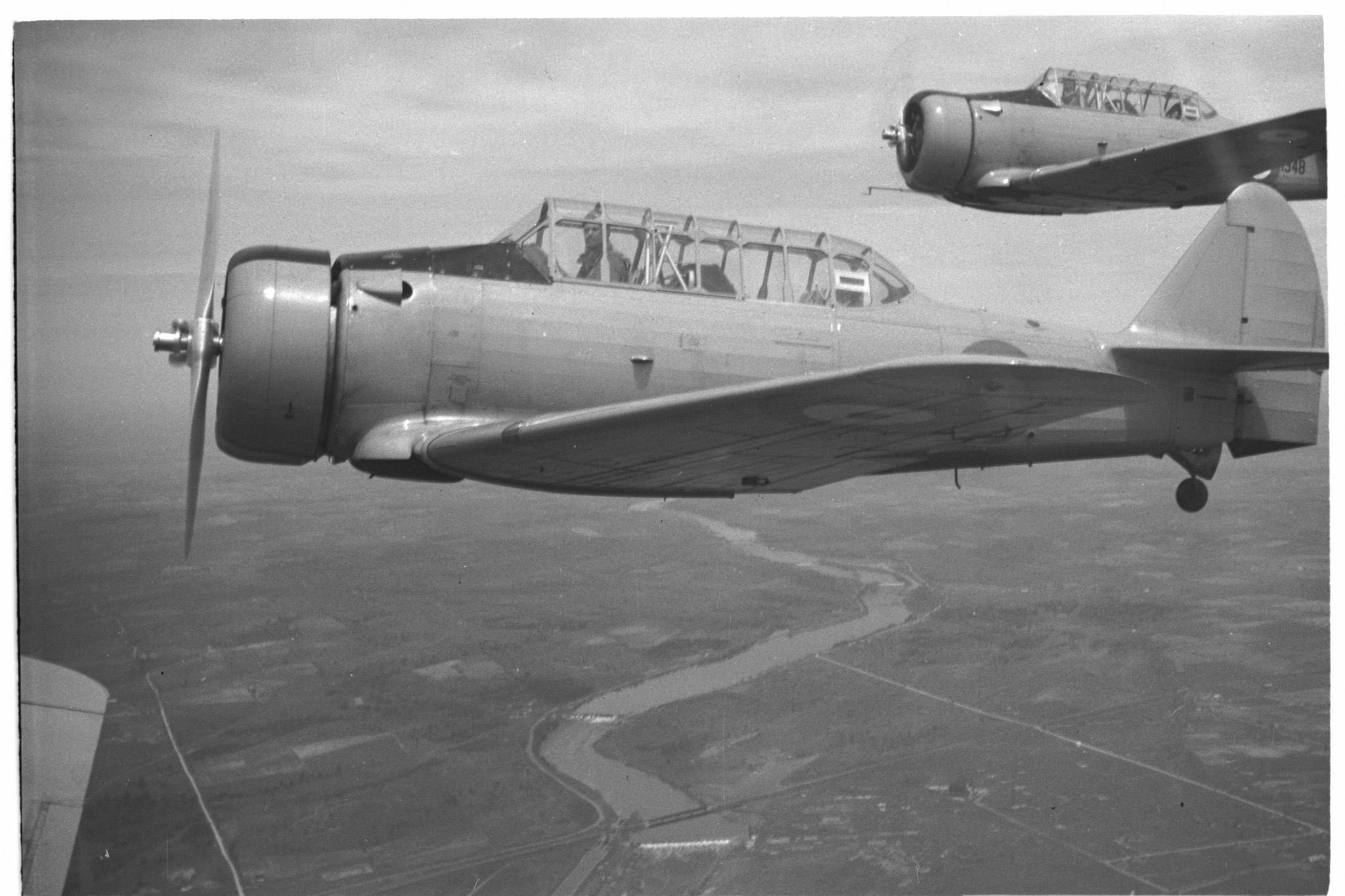 An air-to-air view of a Harvard Mk 1. PHOTO: DND Archives, PL-270