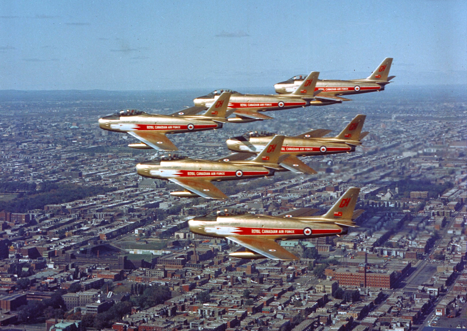 The most iconic F-86 Sabres of them all—the Golden Hawks. PHOTO: DND Archives, PCN-7043 