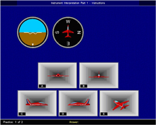 Instrument Comprehension Test:  This is a spatial test designed to assess your ability to visualise using pictorial, numerical and verbal information. You will have to inspect instrument readings to visualise the orientation of an aircraft. The total test time including instructions is approximately 26 minutes and you do not need to prepare for this test.