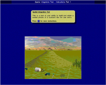 Spatial Integration Test:  This is a spatial test designed to assess your ability to collate information provided by a number of two-dimensional displays to form a 3-D air/ground picture.  You will have to:  a. Interpret and integrate information presented from various 2-D aerial viewpoints about the location and surrounding objects. b.&#x9;Interpret and integrate information presented from various 2-D aerial, horizontal and vertical viewpoints about the location and moving aircraft.  c. Form a 3-D air/ground picture of the location and surrounding objects/aircraft, as seen from different directions/angles. The total test time including instructions is approximately 28 minutes and you do not need to prepare for this test.  