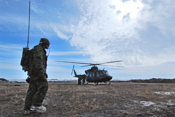 CH-146 Helicopter landed in Petawawa ranges