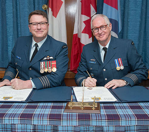 Stuart Murray and Col Eric Charron, Wing Commander of 17 Wing