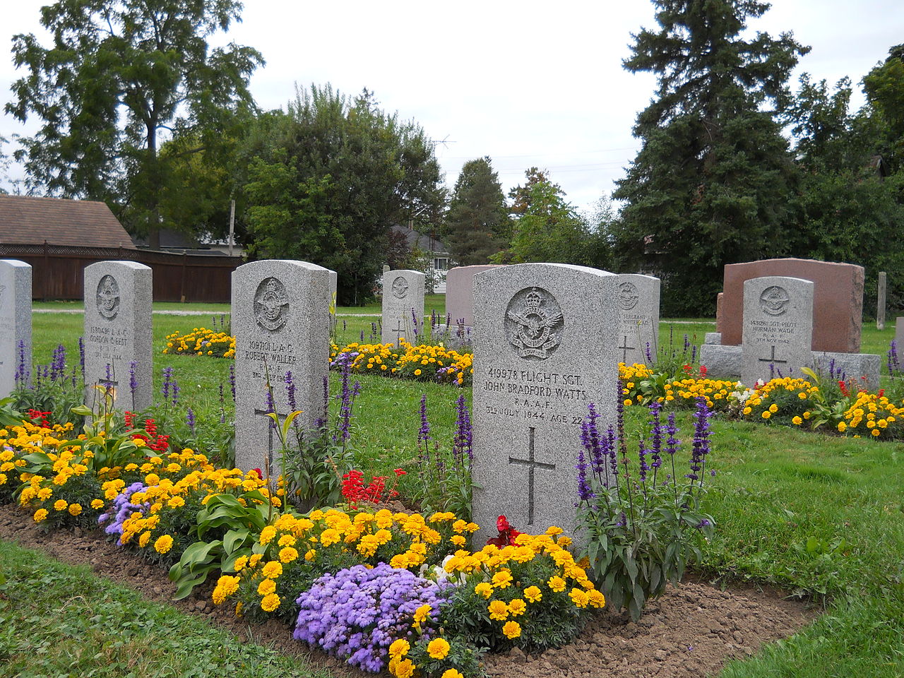 In the Knox Presbyterian Cemetery in Jarvis, Ontario, the final resting places of Australian, British and New Zealand candidates who were killed during training at No. 1 Bombing and Gunnery School at RCAF Jarvis are tended by the Commonwealth War Graves Commission. PHOTO: J. S. Bond