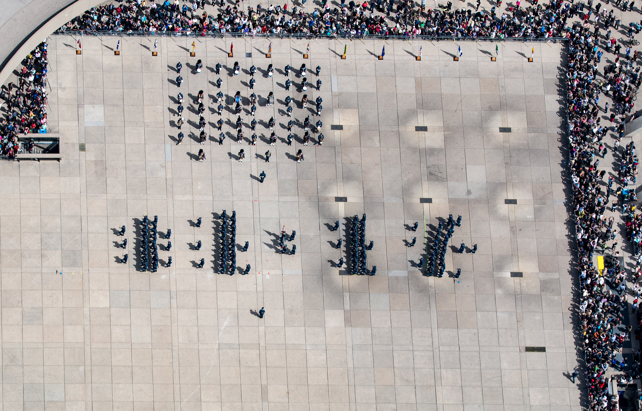 An aerial view of the parade on Nathan Phillips Square. PHOTO: Sean Costello