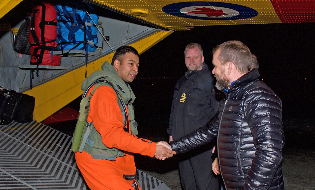 Major Wright was the first to walk off of a Cormorant after landing in Iceland in 2016 for joint SAR training. 

PHOTO: RCAF 2016