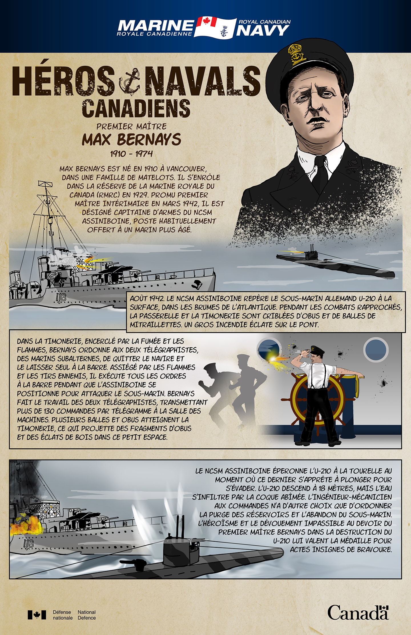 Héros navals canadiens -  premier maître Max Bernays