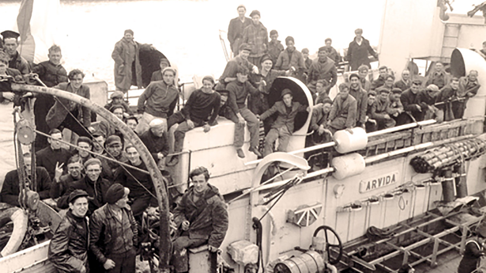 Survivors of a torpedoed merchant ship
