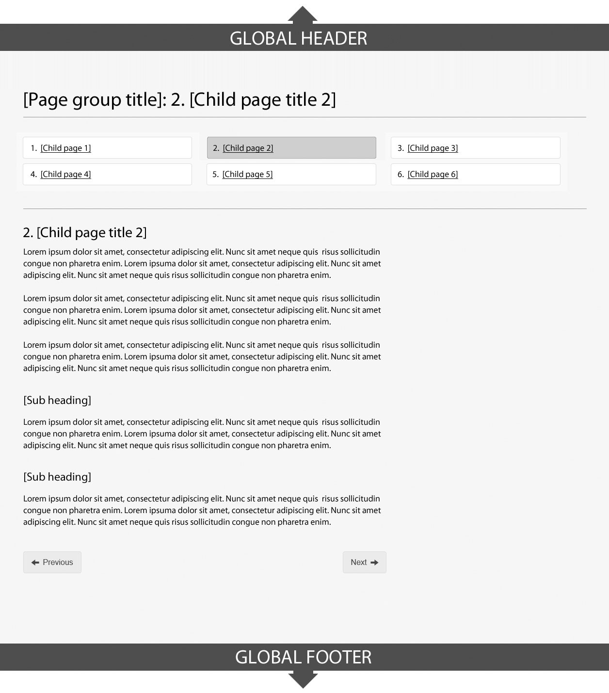 Image of ordered multi-page navigation pattern. Details on this graphic can be found in the surrounding text.