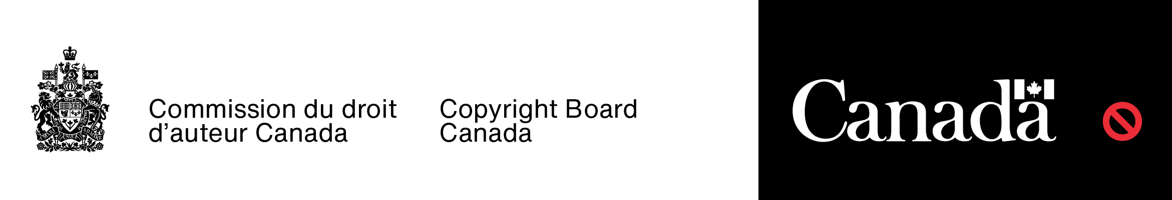 Exemple du mauvais jumelage de couleurs (le texte dans la signature avec armoiries et celui dans le mot-symbole « Canada » sont de couleurs différentes).