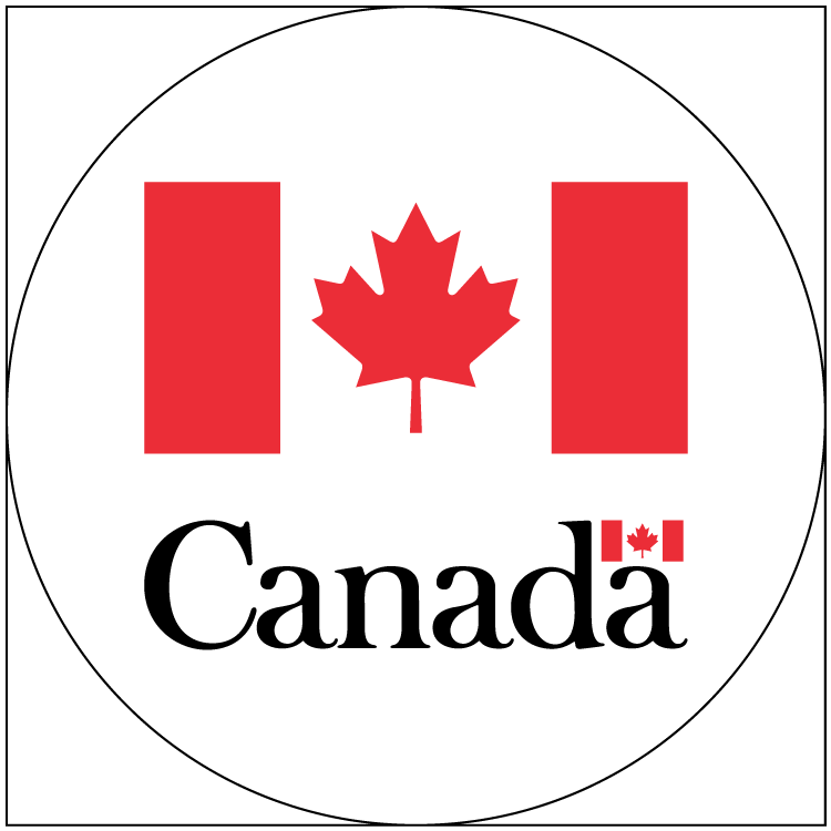 L’avatar du drapeau correspond au mot-symbole « Canada » dans ses couleurs standards (lettres noires, symbole du drapeau rouge du PFIM) placé sous le symbole du drapeau rouge du PFIM.