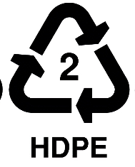 Symbole de plastique de type 2 : HDPE