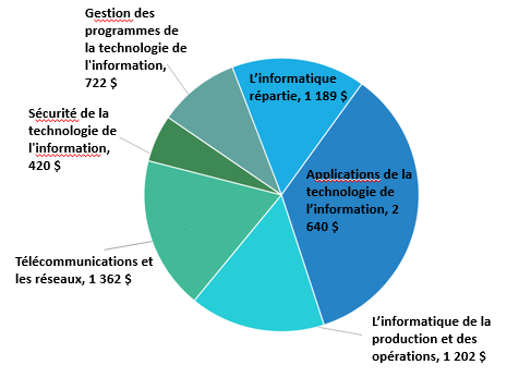 Government of Canada Information Technology Expenditures by Category. Version textuelle ci-dessous: