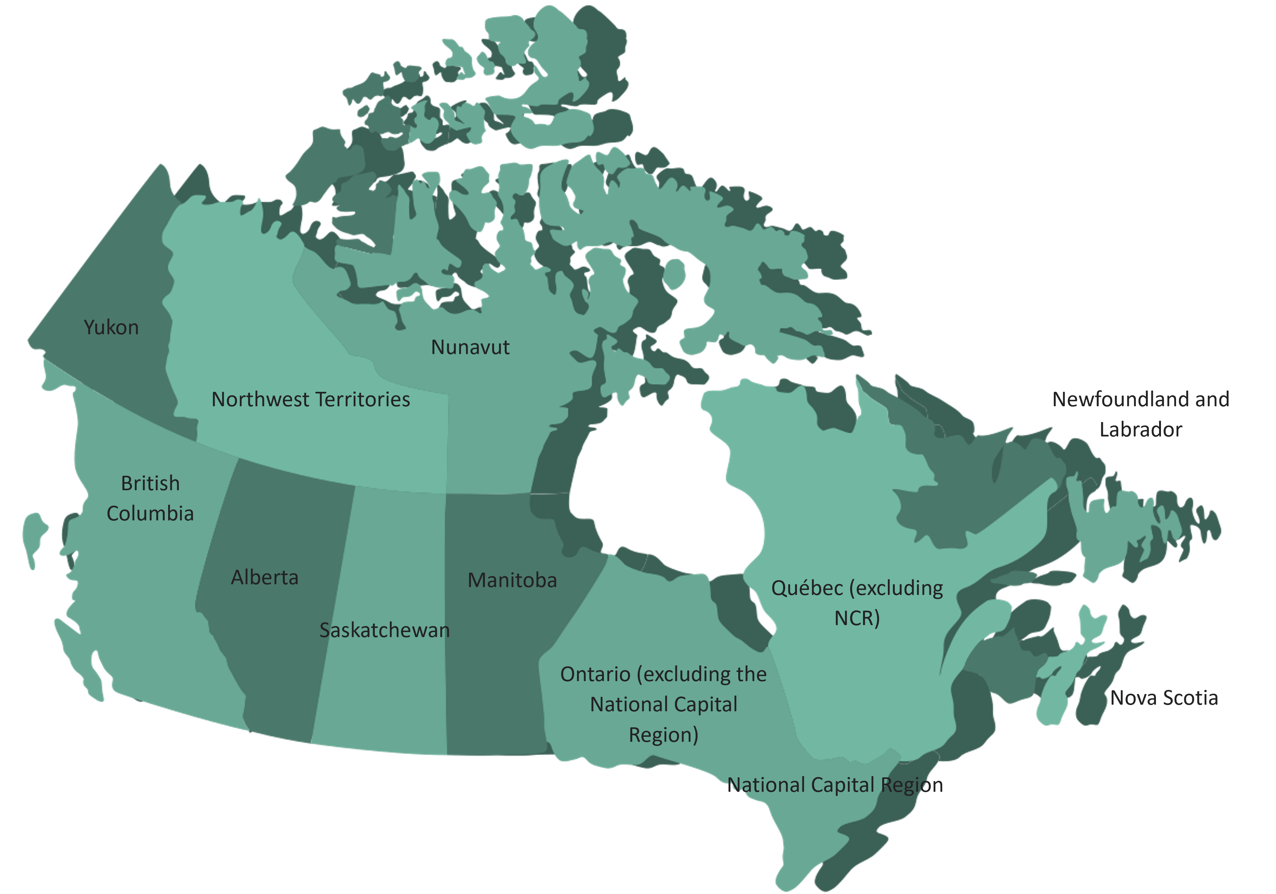 A map of Canada. Text below: