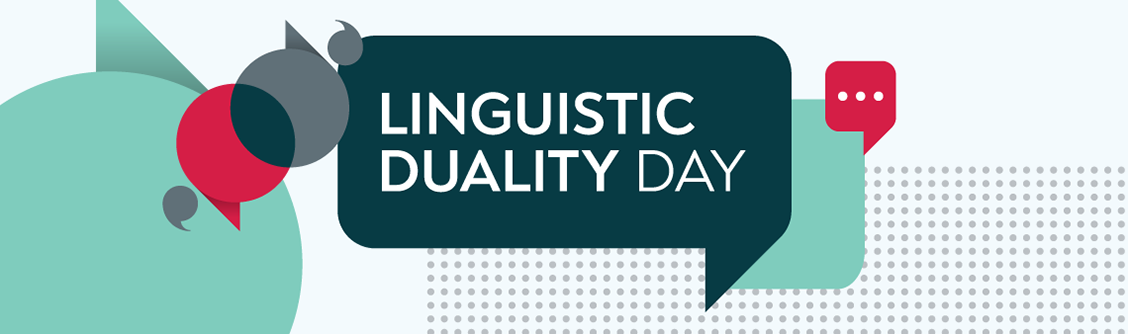 Image description: Visual of Linguistic Duality Day. Text version below: