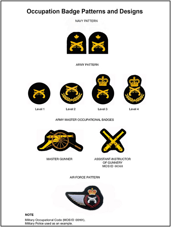 Dress instructions | Annex C Occupation badges notes - Canada.ca
