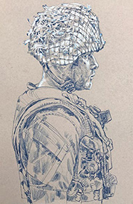 drawing of soldier by Richard Johnson