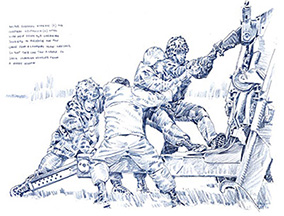 drawing of soldiers by Richard Johnson
